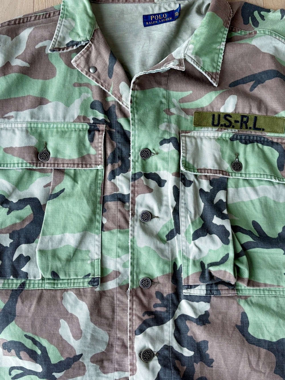 Ralph Lauren Mens Vintage Camo Field Jacket - Green/Brown (Collectable) (XXL)